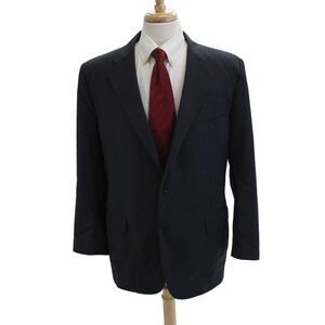 Canali Men Classic Striped Dark Blue Wool Suit Jacket Button Size 42
